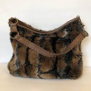 Tiannl Shoulder Bag Faux Fur Animal Print Purse
